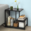 SoBuy FBT65-SCH, Side Table End Table Living Room Table with Storage Shelf, Black