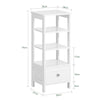 SoBuy FBT91-W, Side Table End Table Bedside Table with 3 Shelves and 1 Drawer, White