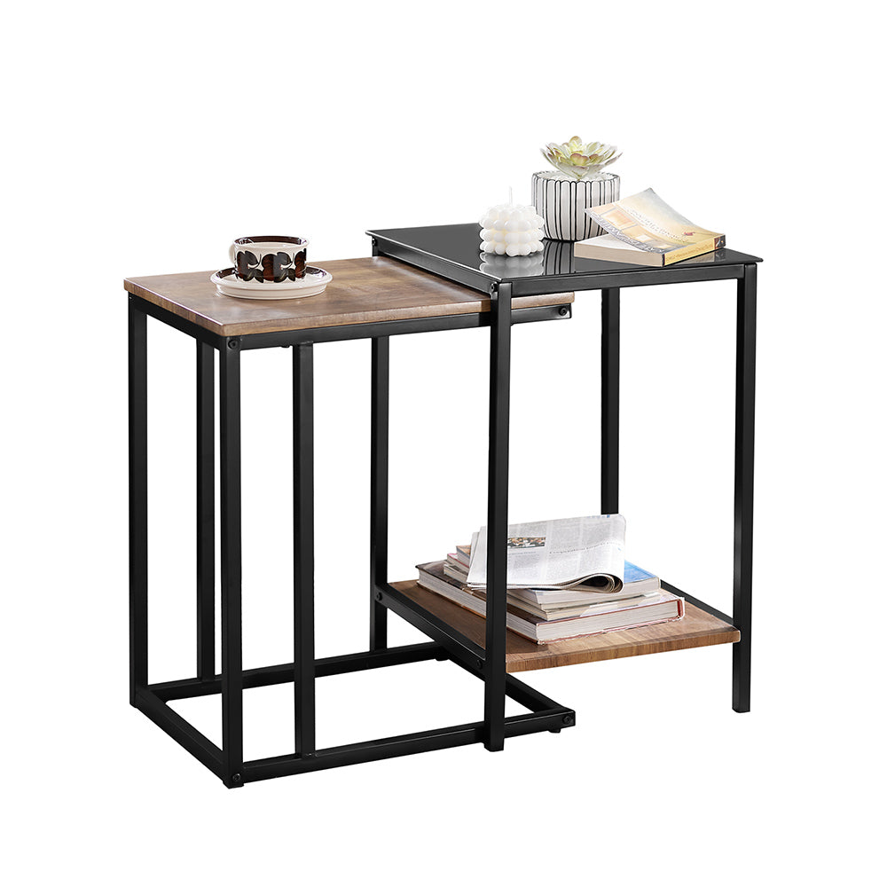 SoBuy FBT99-F, Nesting Tables Coffee Tables Side Tables End Tables, Brown