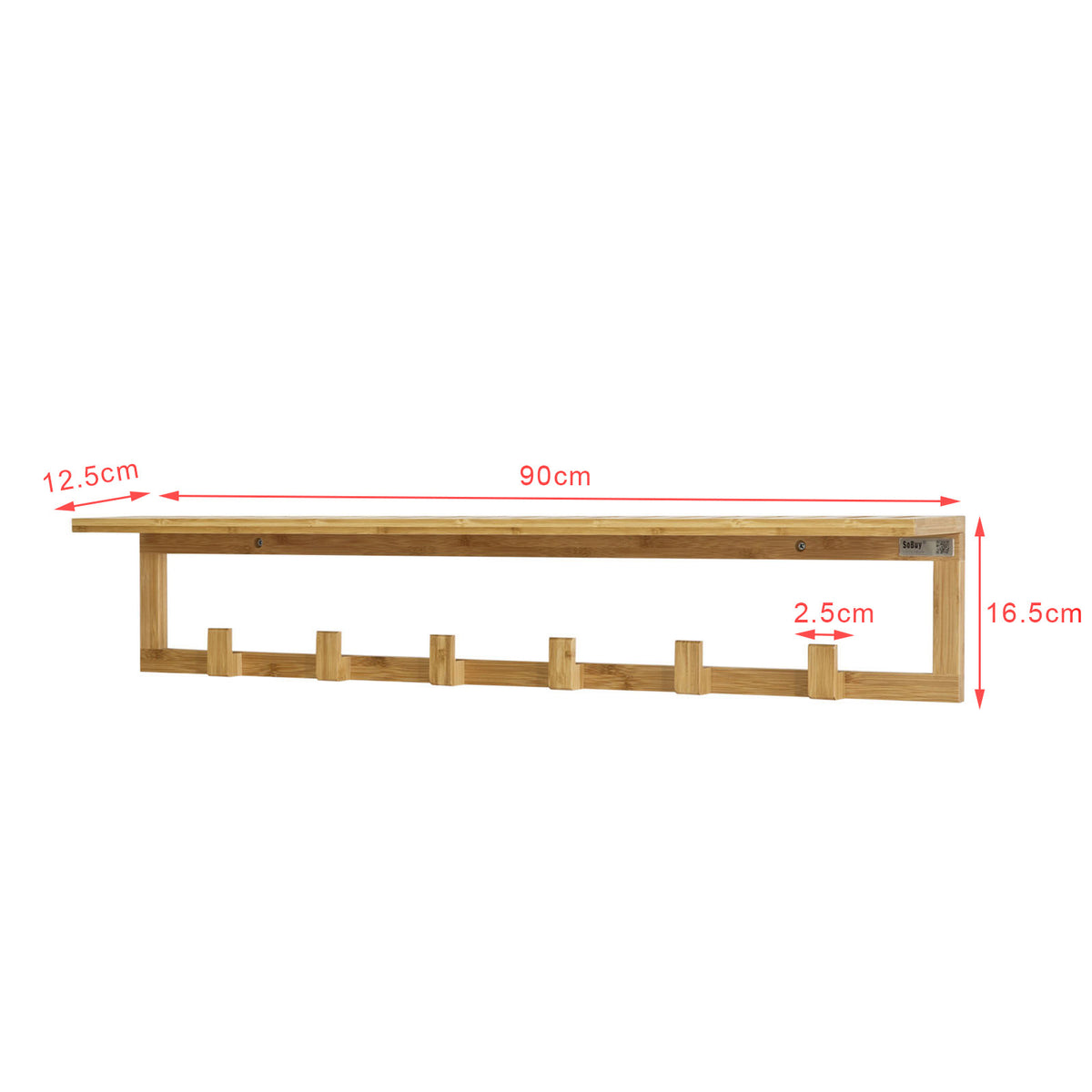 SoBuy FSR47-N+FHK06-N, Hallway Furniture Set, Shoe Bench and Wall Coat Rack, Wood