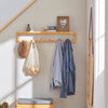 SoBuy FHK06-N, Bamboo Wall Coat Rack with 6 Hooks, Bathroom Wall Towel Rack Shelf, Wood