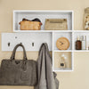 SoBuy FHK17-W, Wall Coat Rack Wall Shelf Wall Storage Unit Hallway Coat Rack, White
