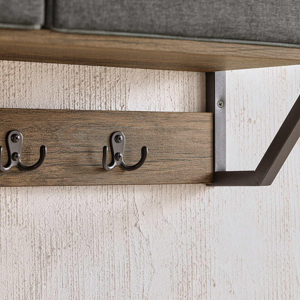 SoBuy FHK26-N, Wall Coat Rack Wall Shelf Wall Storage Cabinet Unit, Wood