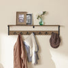 SoBuy FHK27-N, Wall Coat Rack Wall Shelf Wall Hanging Shelf Hook Rack, Wood