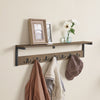 SoBuy FHK27-N, Wall Coat Rack Wall Shelf Wall Hanging Shelf Hook Rack, Wood
