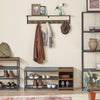 SoBuy FHK27-N, Wall Coat Rack Wall Shelf Wall Hanging Shelf Hook Rack, Wood