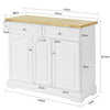 SoBuy FKW100-WN, Kitchen Storage Trolley Kitchen Cabinet Cupboard Sideboard Kitchen Island with 2 Drawers 3 Cabinets, White