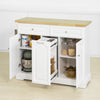 SoBuy FKW100-WN, Kitchen Storage Trolley Kitchen Cabinet Cupboard Sideboard Kitchen Island with 2 Drawers 3 Cabinets, White