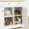 SoBuy FKW101-WN, Kitchen Storage Trolley Kitchen Cabinet Cupboard Sideboard Kitchen Island with 3 Drawers 2 Open Shelves 2 Doors, White