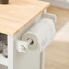 SoBuy FKW103-WN, Kitchen Storage Trolley Cart with Rubber Wood Worktop on Wheels, White