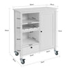 SoBuy FKW104-W, Kitchen Trolley Cart Storage Trolley Serving Trolley with Wine Rack, White