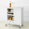 SoBuy FKW104-W, Kitchen Trolley Cart Storage Trolley Serving Trolley with Wine Rack, White