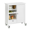 SoBuy FKW104-W, Kitchen Trolley Cart Storage Trolley Serving Trolley with Wine Rack, White