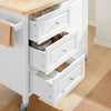 SoBuy FKW106-WN, Kitchen Island Kitchen Cabinet Cupboard Sideboard Kitchen Storage Trolley, White