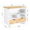 SoBuy FKW107-WN, Kitchen Cabinet Cupboard Kitchen Island Kitchen Storage Trolley, White