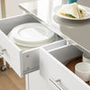 SoBuy FKW108-W, Kitchen Storage Trolley Cart Kitchen Cabinet Cupboard with Stainless Steel Worktop, White