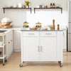SoBuy FKW108-W, Kitchen Storage Trolley Cart Kitchen Cabinet Cupboard with Stainless Steel Worktop, White