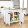 SoBuy FKW108-W, Kitchen Storage Trolley Cart Kitchen Cabinet Cupboard with Stainless Steel Worktop, White