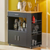 SoBuy FKW113-SCH, Kitchen Trolley Cart Storage Trolley Serving Trolley Kitchen Cabinet, Black