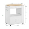 SoBuy FKW113-WN, Kitchen Trolley Cart Storage Trolley Serving Trolley Microwave Cabinet, White