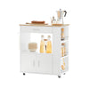 SoBuy FKW113-WN, Kitchen Trolley Cart Storage Trolley Serving Trolley Microwave Cabinet, White
