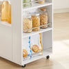 SoBuy FKW113-WN, Kitchen Trolley Cart Storage Trolley Serving Trolley Microwave Cabinet, White