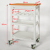 SoBuy FKW16-WN, Serving Trolley Kitchen Storage Shelf & Free Chopping Block, White