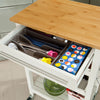 SoBuy FKW16-WN, Serving Trolley Kitchen Storage Shelf & Free Chopping Block, White
