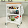 SoBuy FKW16-WN, Serving Trolley Kitchen Storage Shelf & Free Chopping Block, White