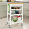 SoBuy FKW16-WN, Serving Trolley Kitchen Storage Shelf & Free Chopping Block, White