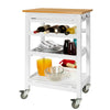 SoBuy FKW16-WN, Serving Trolley Kitchen Storage Shelf & Free Chopping Block, White