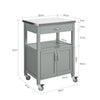 SoBuy FKW22-HG, Kitchen Trolley Cart Storage Trolley Serving Trolley Kitchen Cabinet with Stainless Steel Worktop, Grey
