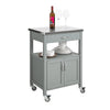 SoBuy FKW22-HG, Kitchen Trolley Cart Storage Trolley Serving Trolley Kitchen Cabinet with Stainless Steel Worktop, Grey