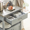 SoBuy FKW22-HG, Kitchen Trolley Cart Storage Trolley Serving Trolley Kitchen Cabinet with Stainless Steel Worktop, Grey