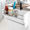 SoBuy FKW33-W, Luxury Kitchen Trolley with Large Storage Cabinet, Kitchen Island with Stainless Steel Worktop, White