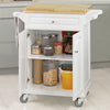 SoBuy FKW36-WN, Kitchen Storage Trolley with Extendable Worktop Dining/Bar Table, White