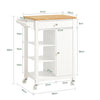 SoBuy FKW46-WN, Kitchen Trolley Kitchen Serving Storage Trolley Cart, White