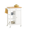 SoBuy FKW46-WN, Kitchen Trolley Kitchen Serving Storage Trolley Cart, White