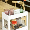 SoBuy FKW49-W, Wooden 3 Tiers Serving Trolley on Wheels, Home Kitchen Trolley Cart, White