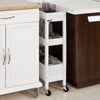 SoBuy FKW49-W, Wooden 3 Tiers Serving Trolley on Wheels, Home Kitchen Trolley Cart, White