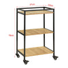 SoBuy FKW65-N, 3 Tiers Metal Bamboo Serving Trolley Kitchen Trolley Kitchen Shelf, Wood