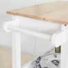 SoBuy FKW66-WN, Kitchen Storage Serving Trolley with Rubber Wood Top 1 Drawer 2 Shelves, White