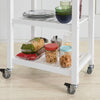 SoBuy FKW66-WN, Kitchen Storage Serving Trolley with Rubber Wood Top 1 Drawer 2 Shelves, White