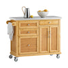 SoBuy FKW70-N, Kitchen Storage Trolley Kitchen Island Kitchen Cabinet Cupboard Sideboard with Stainless Steel Top, Wood