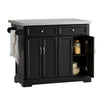 SoBuy FKW71-SCH, Kitchen Island on Wheels, Rolling Kitchen Storage Trolley with Extendable Worktop, 2 Drawers and Adjustable Shelves for Dining Room, Breakfast Bar Black 115x(46-71) x92cm