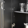 SoBuy FKW71-SCH, Kitchen Island on Wheels, Rolling Kitchen Storage Trolley with Extendable Worktop, 2 Drawers and Adjustable Shelves for Dining Room, Breakfast Bar Black 115x(46-71) x92cm