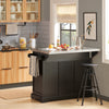 SoBuy FKW71-SCH, Kitchen Island on Wheels, Rolling Kitchen Storage Trolley with Extendable Worktop, 2 Drawers and Adjustable Shelves for Dining Room, Breakfast Bar Black 115x(46-71) x92cm