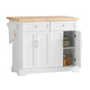SoBuy FKW71-WN, Kitchen Island on Wheels, Rolling Kitchen Storage Trolley with Extendable Rubber Wood Worktop, 2 Drawers and Adjustable Shelves for Dining Room, Breakfast Bar White 115x(46-71) x92cm
