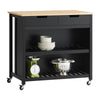 SoBuy FKW74-SCH, Kitchen Storage Trolley Kitchen Storage Shelf Kitchen Breakfast Dining Bar Table, Black