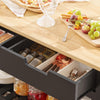 SoBuy FKW74-SCH Serving Trolley with Casters, Kitchen Trolley with Worktop, Kitchen Rolling Cart, Outdoor Serving Trolley, Standing Kitchen Shelf, Kitchen Shelf, Kitchen Trolley with Storage Space, Black, 98x94x58 cm